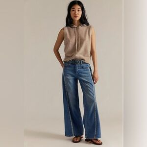 Free People We The Free Women’s Jeans On The Edge Selvedge Wide Leg Size 28 NWT